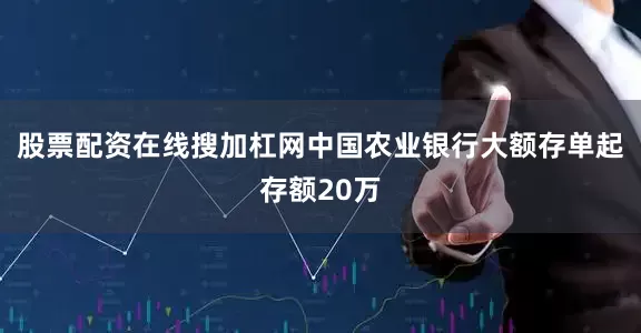 股票配资在线搜加杠网中国农业银行大额存单起存额20万